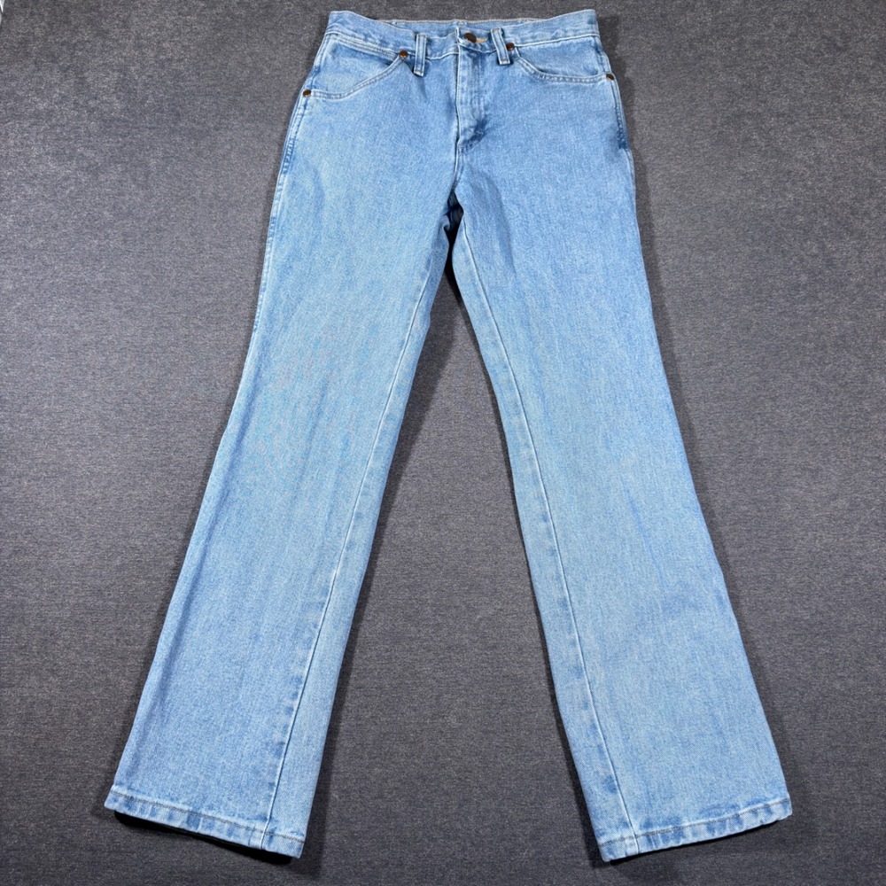 Wrangler Jeans Men 28x30 Light Wash Cowboy Cut 936ATW Slim Fit Denim Pants Work